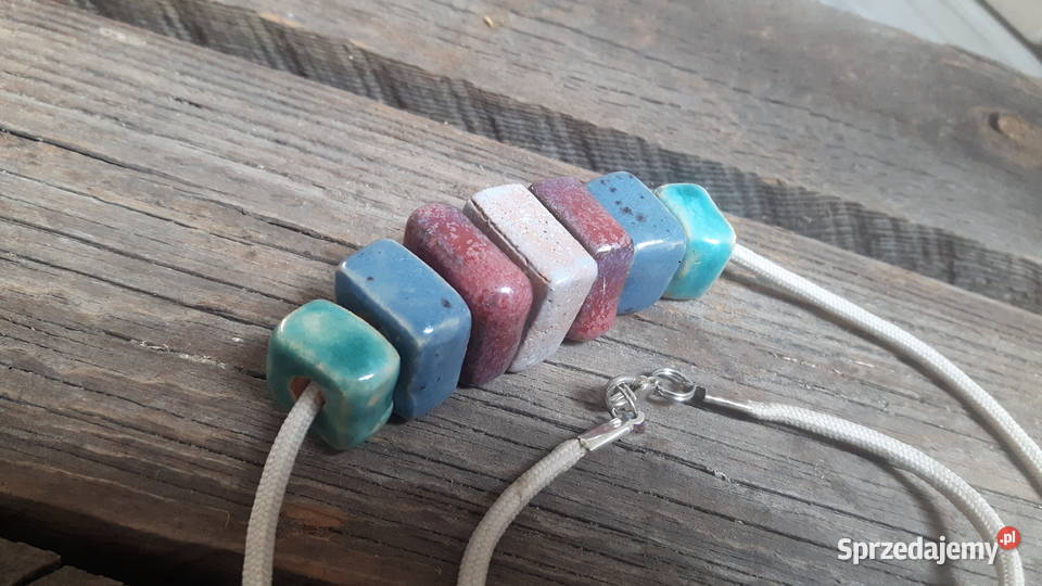 Naszyjnik ceramiczny ręcznie wykonany Rękodzieło mazowieckie Otwock sprzedam