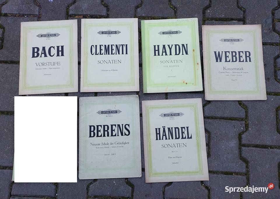 Nuty na fortepian zestaw starych zeszytów 6 Bach pomorskie Tczew