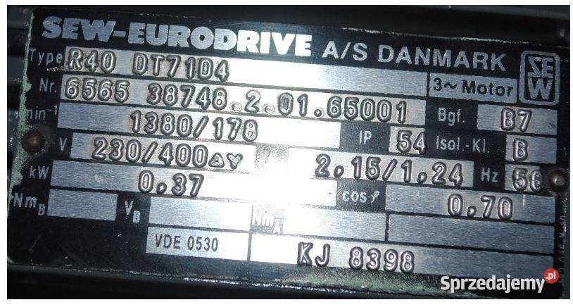 Motoreduktor 037kw 178obrmin Firmy SEW Kargowa