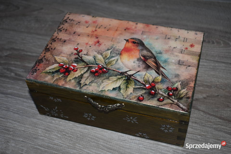 Szkatułka rękodzieło decoupage Rękodzieło