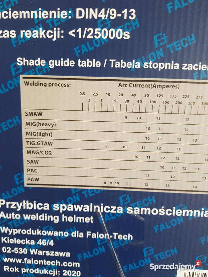 PRZYŁBICA SPAWALNICZA SAMOSCIEMNIAJACA FalonTech Głogowa