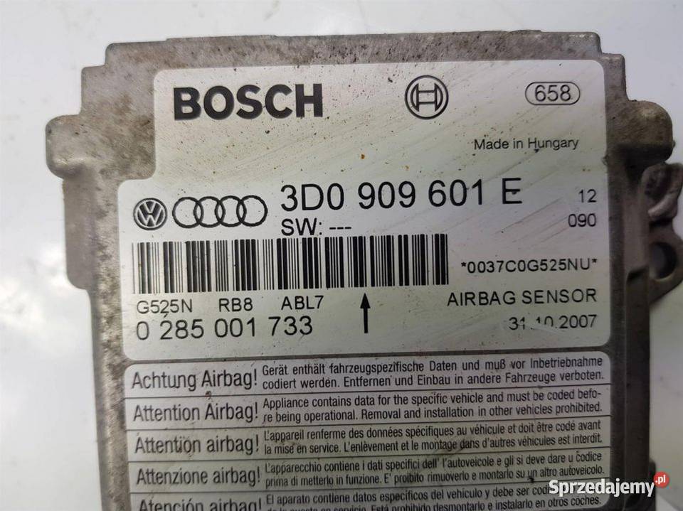 SENSOR AIRBAG 3D0909601E VOLKSWAGEN PHAETON V6 Części samochodowe Lipno sprzedam