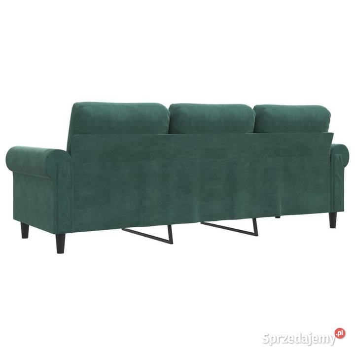 Sofa 3osobowa ciemnozielony 180 obita aksamitem