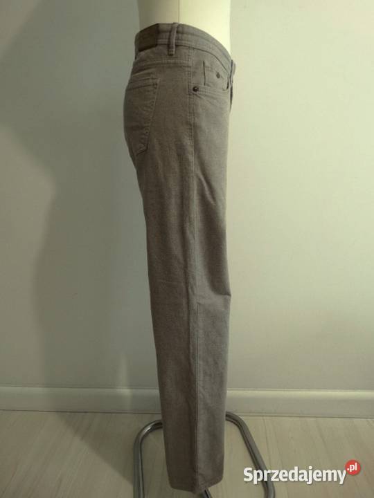 Spodnie Massimo Dutti Beżowe Bawełna Proste