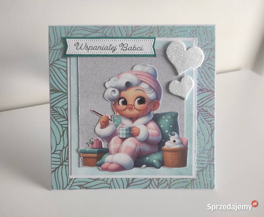 Kartka ręcznie robiona na Dzień Babci 4 łódzkie Łódź