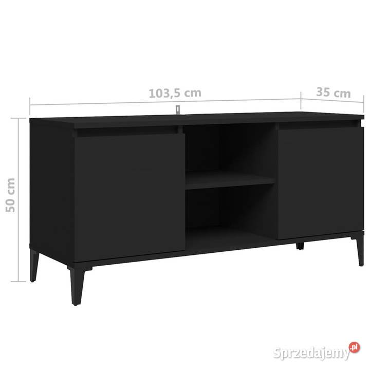 Szafka TV metalowe nóżki czarna 1035x35x50 RTV Warszawa