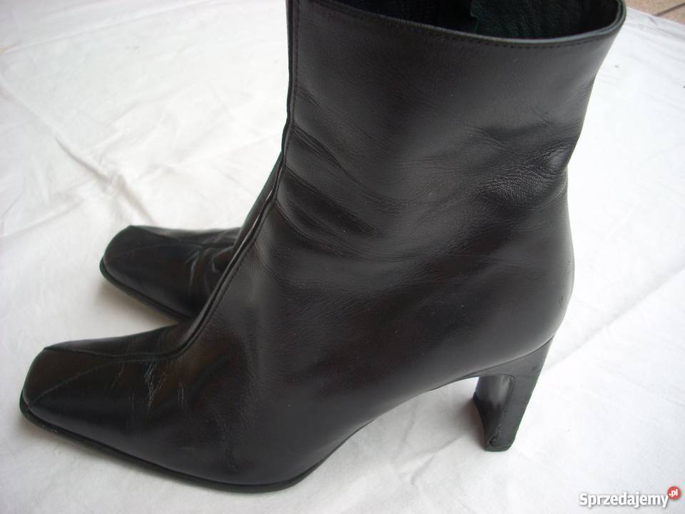 Hiszpańskie Eleganckie Botki Skórzane Lekkie 37 Nowy Sącz