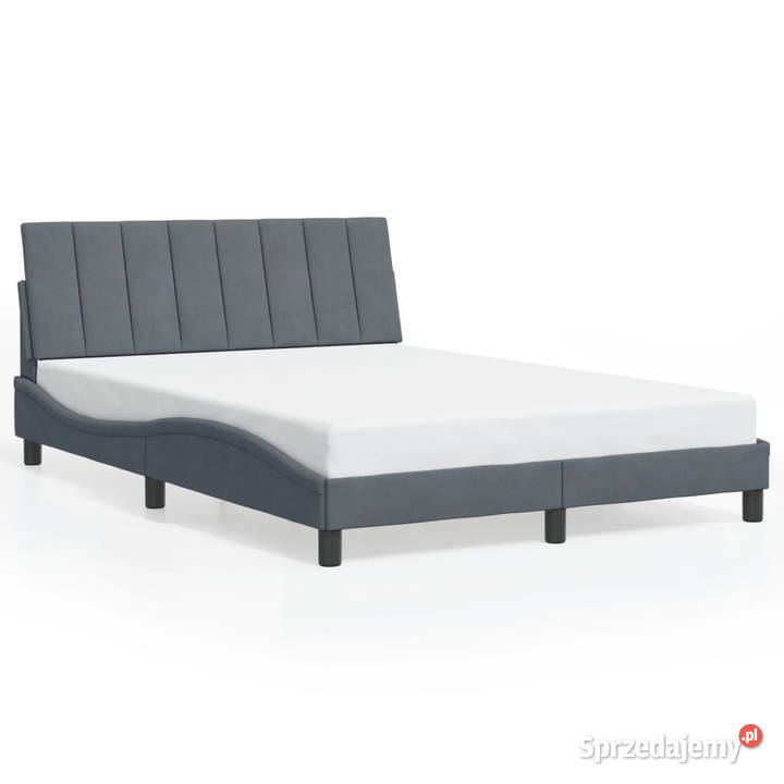 Rama łóżka z LED ciemnoszara aksamitna 140x190 208cm Dom i Ogród Warszawa sprzedam