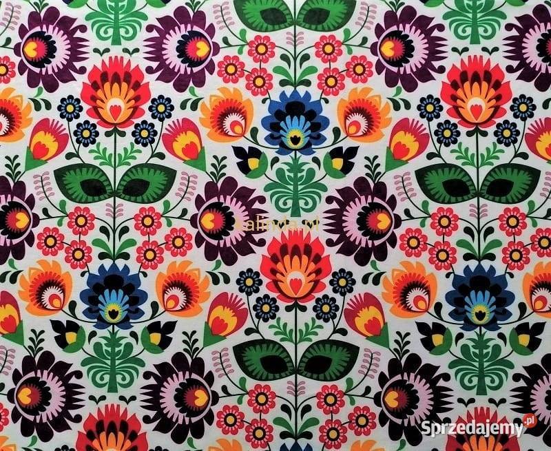 Folklor Welur tkanina tapicerska dekoracyjna Zakopane