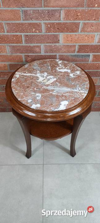 Piękny stolik dębowy marmur lubuskie