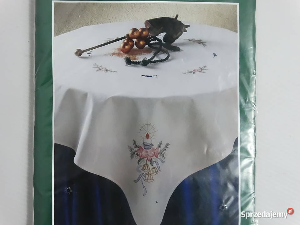 Haftowana serweta świąteczna 80x80 NOWA 100 lubelskie Biłgoraj