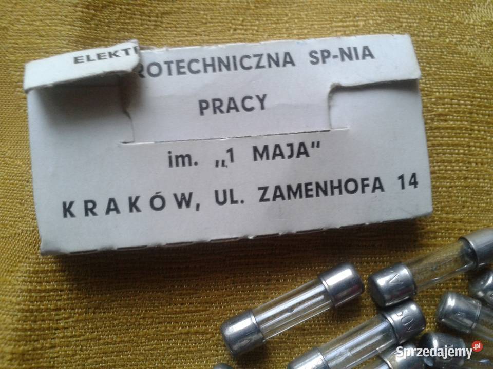 Bezpiecznik topikowy rurkowy szklany Łódź