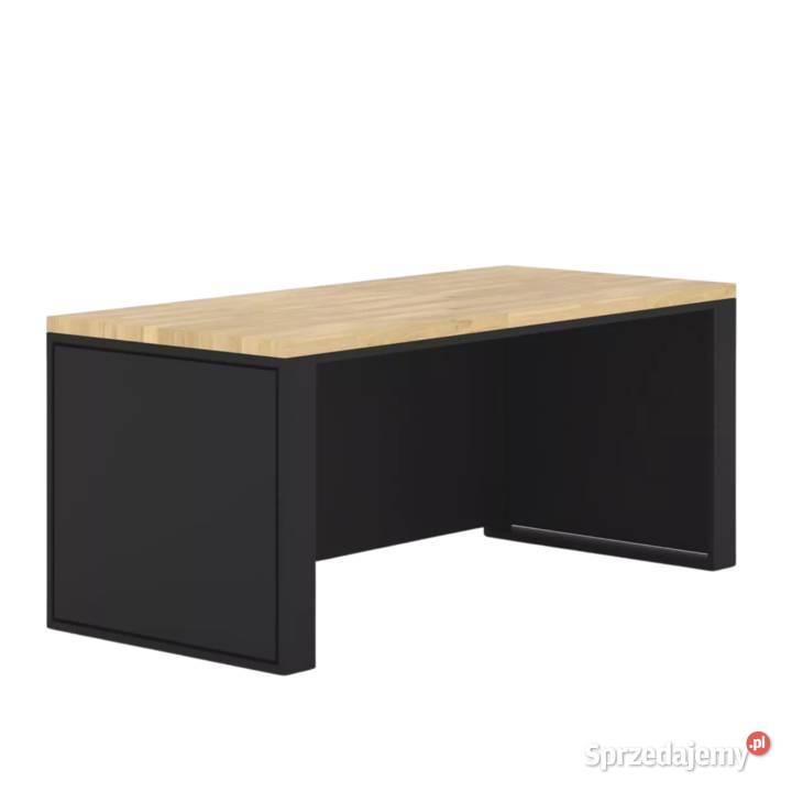 Biurko z Drewna Dębowego Stalowy Stelaż Panele Gdów sprzedam