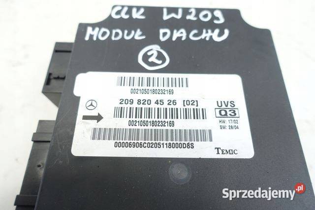 Mercedes CLK W209 26 V6 STEROWNIK DACHU moduł osobowe Pozostałe Chełm