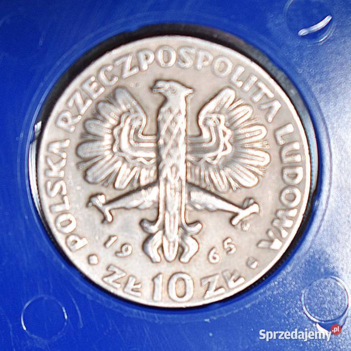 Warszawska Nike moneta z 1965 nominał 10 PRL Chełmno