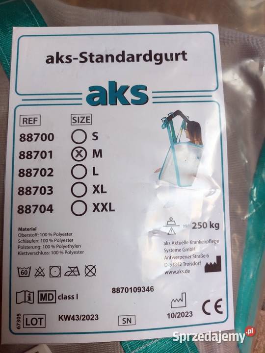 NOWA Chusta uprząż AKS do podnośnika pacjenta M Zawiercie