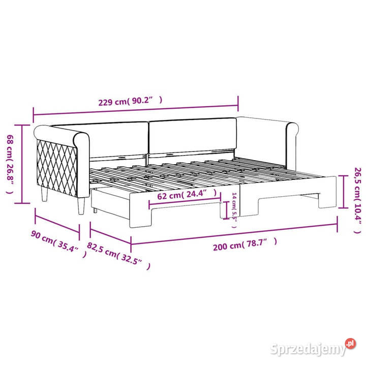 Sofa rozsuwana ciemnozielona aksamit 80x200 mazowieckie Warszawa