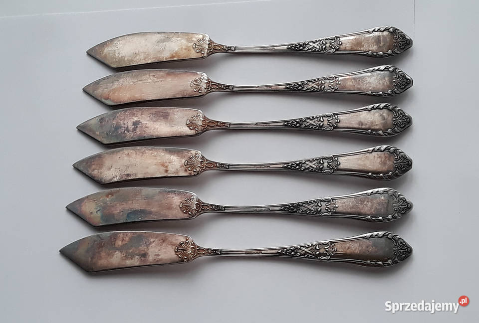 Posrebrzane noże do ryb ROMAŃSKI Hefra sztućce Dąbrowa Górnicza