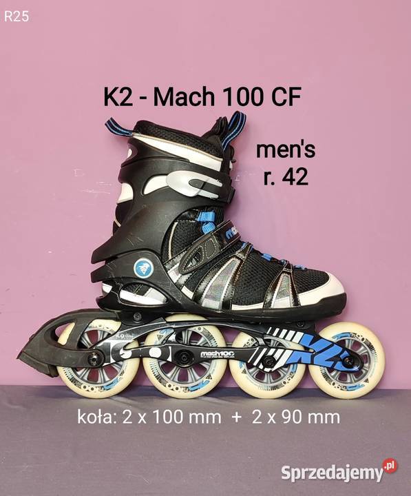 Rolki K2 Mach 100 CF męskie r 42 duże koła 10090 Skating Jasień