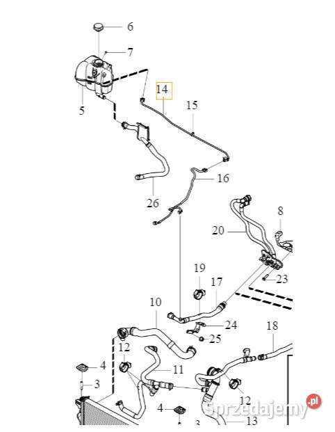 VOLVO S60 V60 przewod zbiornika wyrownawczego OE Bielany Wrocławskie