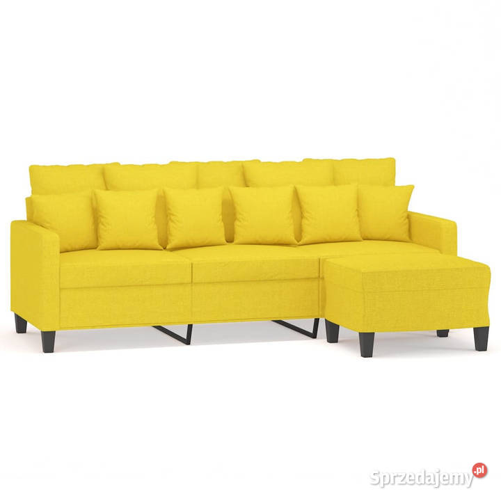 3osobowa sofa z podnóżkiem jasnożółty 180 Warszawa sprzedam