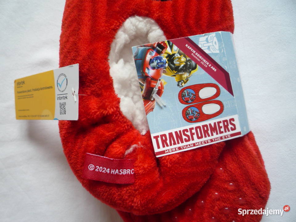 Nowe kapcie 2829 Transformers Czerwone z ABS Szczecin sprzedam