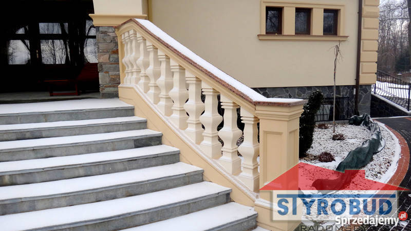TRALKI betonowe balustrady kule poręcze zewnętrzne podkarpackie Górno