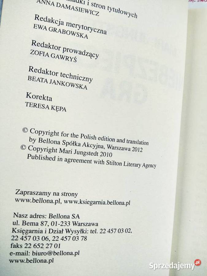 Niebezpieczna gra książki Warszawa księgarnie mazowieckie