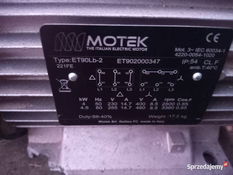 Silnik elektryczny 15kW 380V MEZ 4kW Motek świętokrzyskie Piekoszów