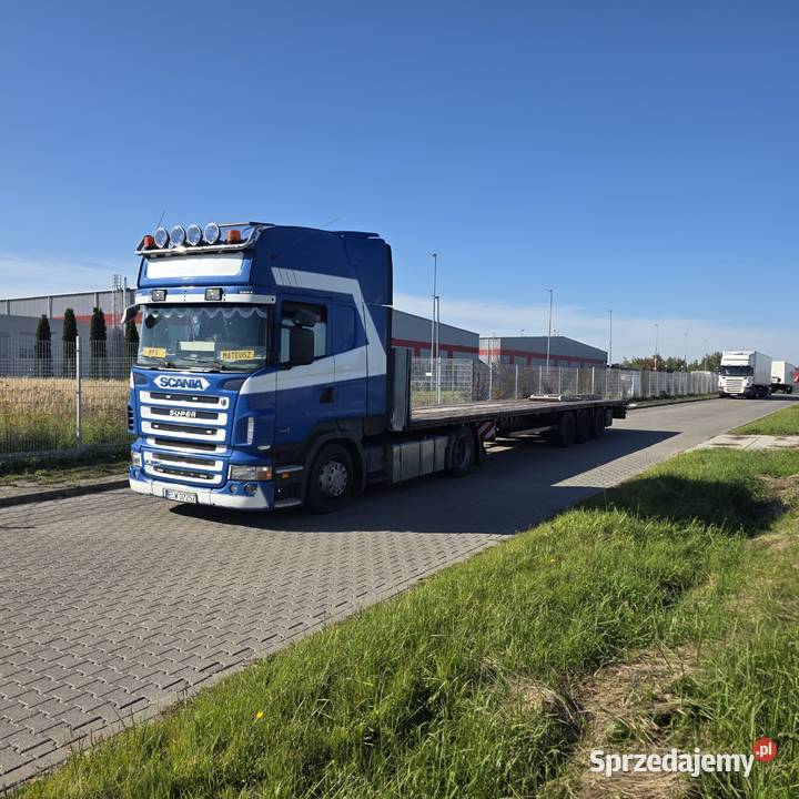 Platforma mega 2016 najazdy scania 2009 zestaw Gałków Mały