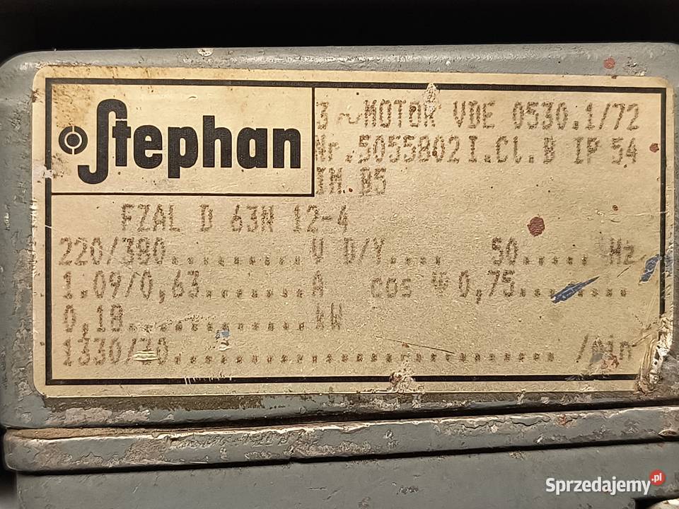 Silnik elektryczny 220380 V 018kW z reduktorem