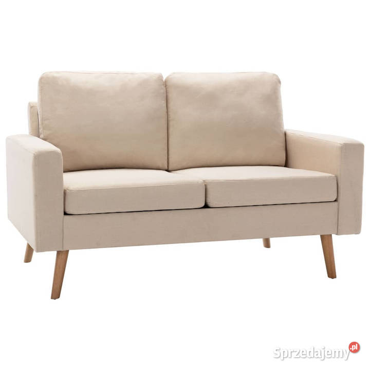 2osobowa sofa kremowa tapicerowana tkaniną Warszawa