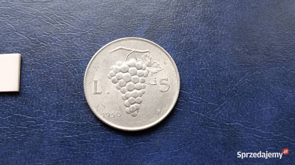 Stare monety 5 lir 1950 WŁochy