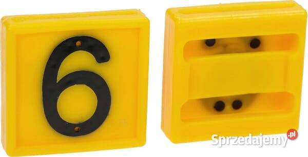 Cyfra do obroży 69 żółta 45x45mm 306069FA Do hodowli zwierząt