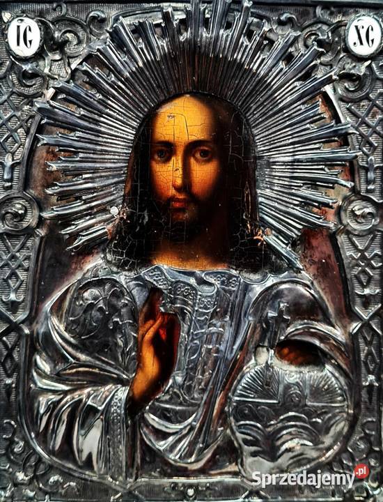 Ikona Jezus Chrystus Władca Świata srebro 0148 Warszawa sprzedam