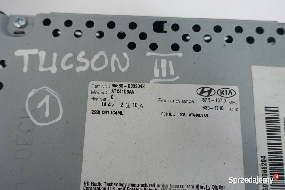 Hyundai Tucson III 15 WYŚWIETLACZ navi RADIO osobowe Motoryzacja