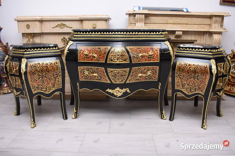 Komplet Boulle komoda 2 Szafki Marmur małopolskie Kraków