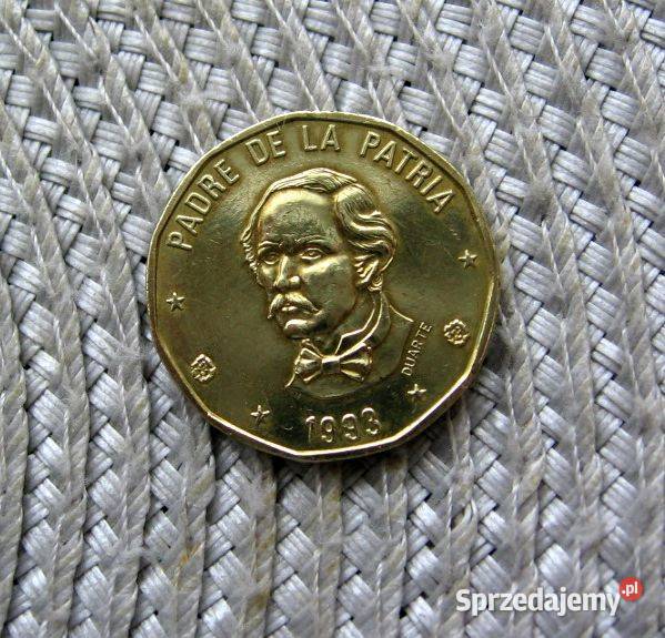 Dominikana 1 Peso 1993r Napis pod portretem Kalisz