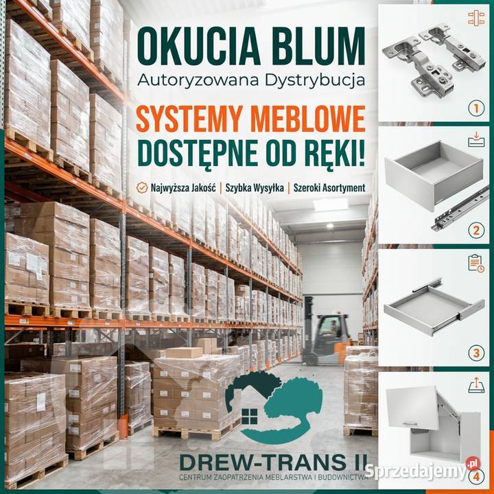 Okucia BLUM Autoryzowana Dystrybucja Systemy Bydgoszcz