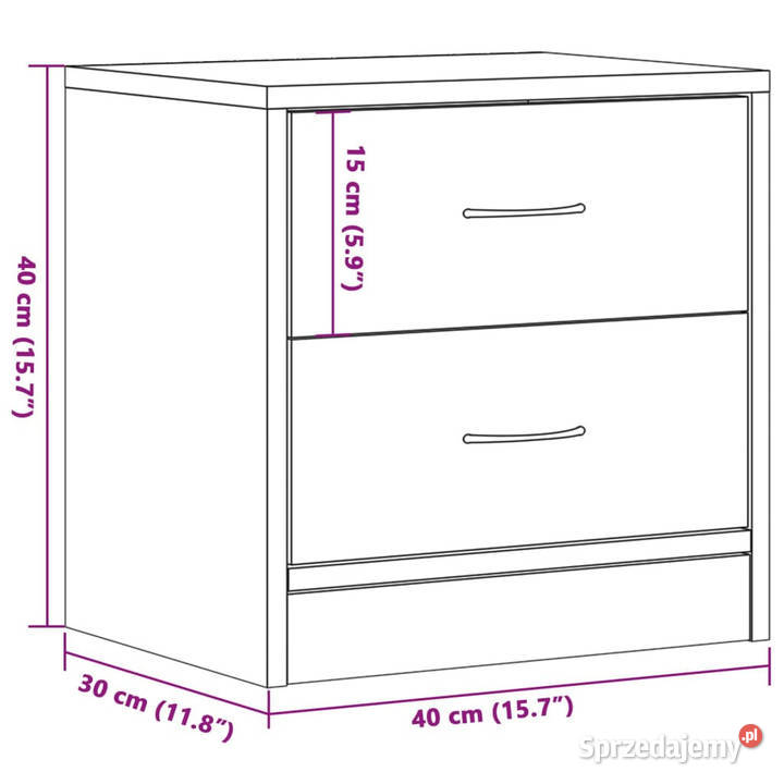 Szafka nocna stare drewno 40x30x40 materiał