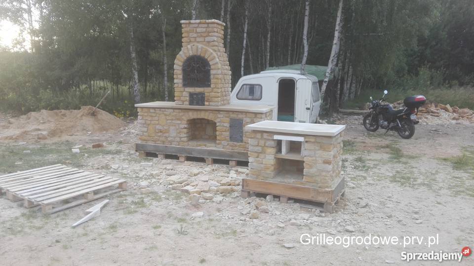 Grill murowany z kamienia piaskowiec granit Dom i Ogród Żarnów