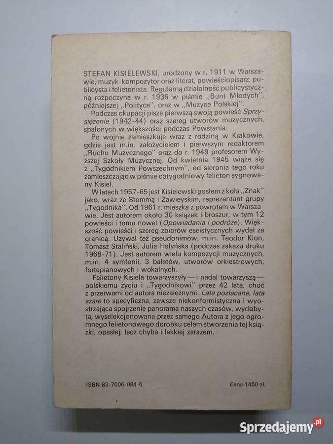 Lata pozłacane lata szare Stefan Kisielewski Gdańsk