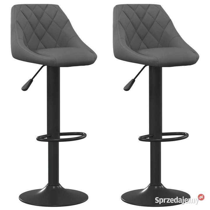 vidaXL Stołki barowe 2 ciemnoszare obite Warszawa