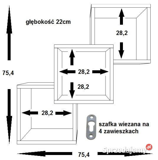 GREEN YP6 półka wisząca 75x22 w75 Skarżysko-Kamienna