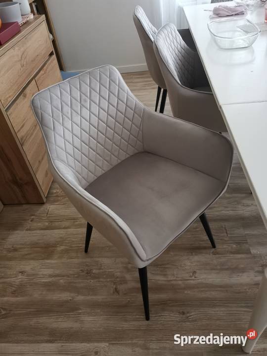 Krzesla nowe welur polysk szare agata 86cm wielkopolskie Poznań