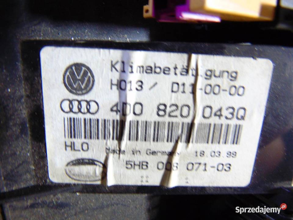 PANEL KLIMATYZACJI AUDI A8 D2 4D0820043Q wielkopolskie