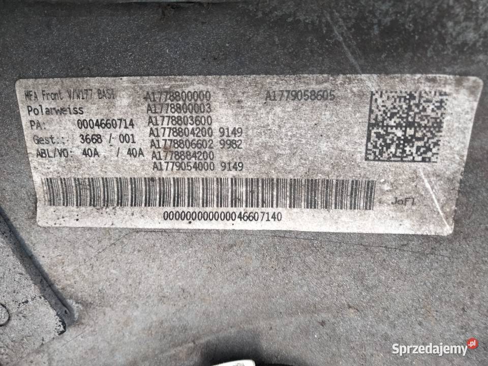 Mercedes AKlasa 177 W177 Zderzak przód przedni lubelskie sprzedam