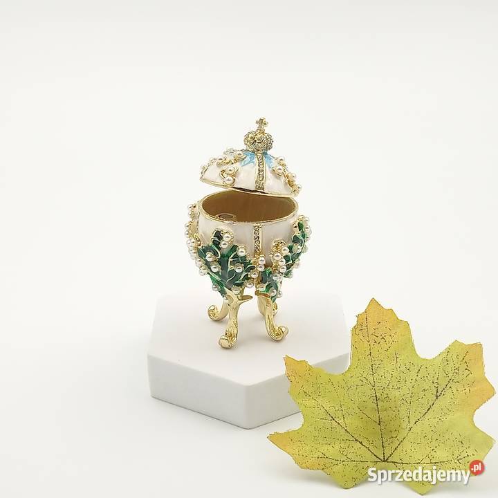 Jajko jajo faberge pojemniki szkatułka kremowe Zawiercie