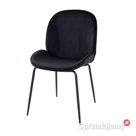 Krzesło czarne welurowe glamour Darmowa dostawa