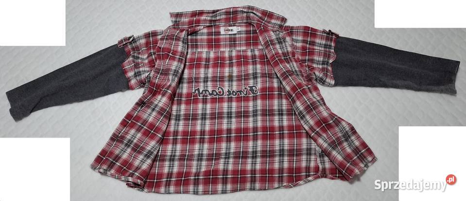 Koszula chłopięca w kratkę długi rękaw DMNK 122 Czeladź sprzedam